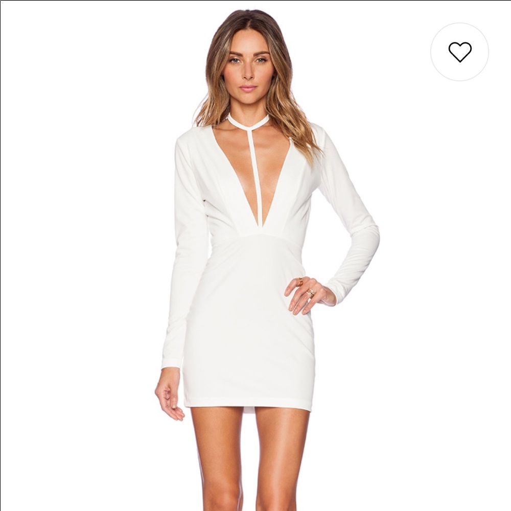 White long sleeve mini dress